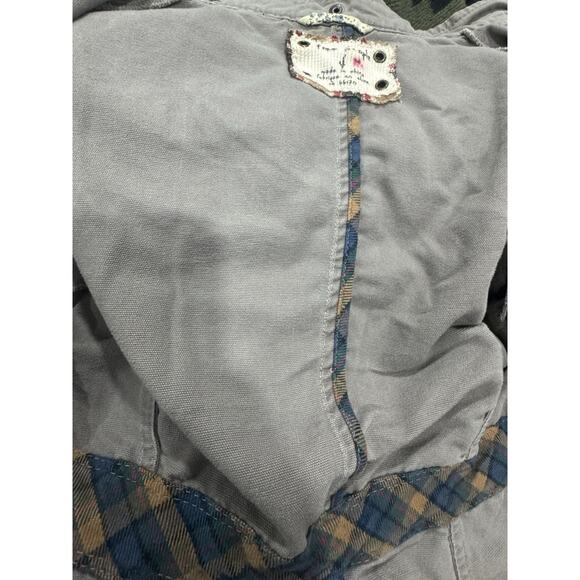 Free People Gray Anorak Jacket with Hood Snap Button Utility Style - Picture 7 of 7